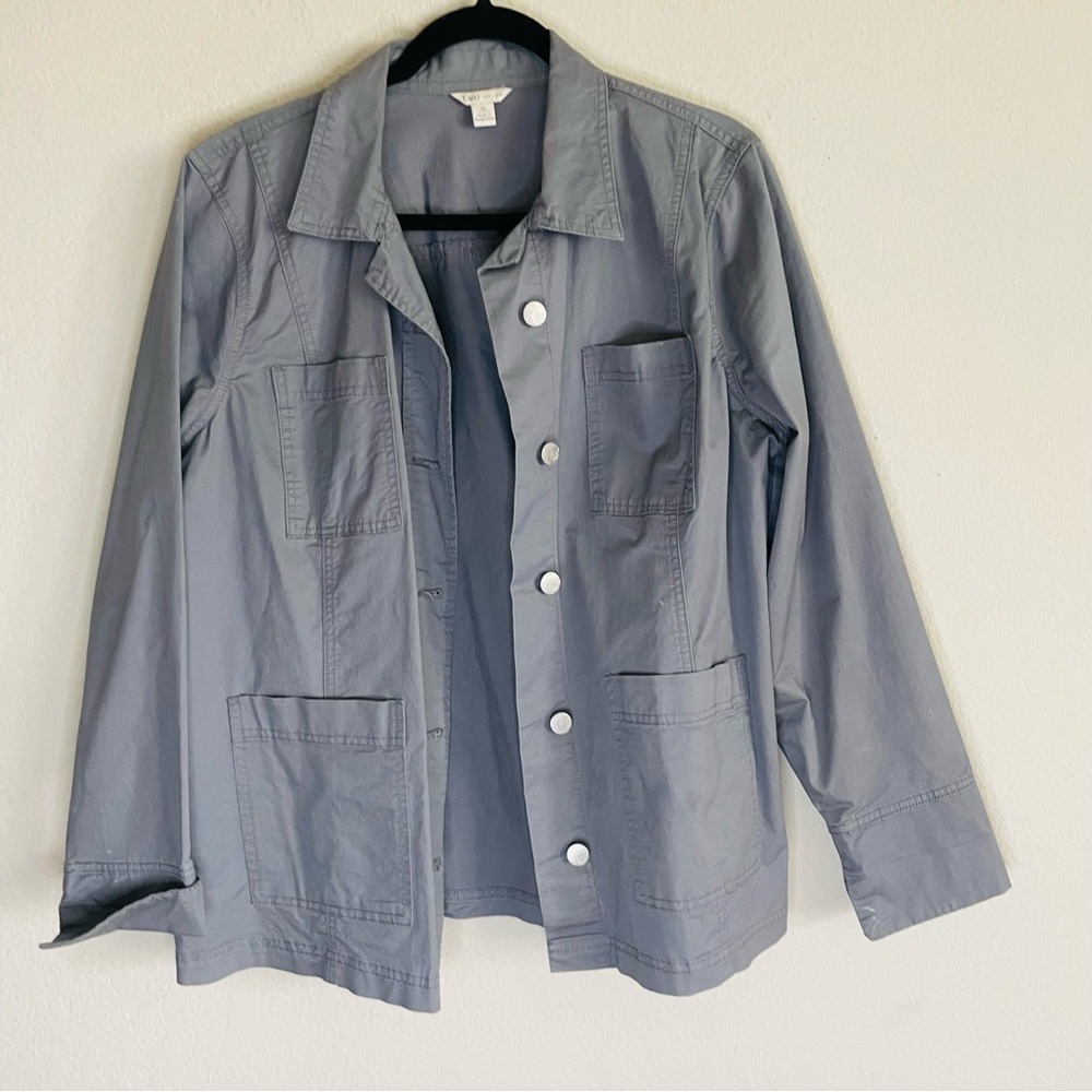 Cato womans Gray Button-Up Jacket XL lightweight utility casual transitional